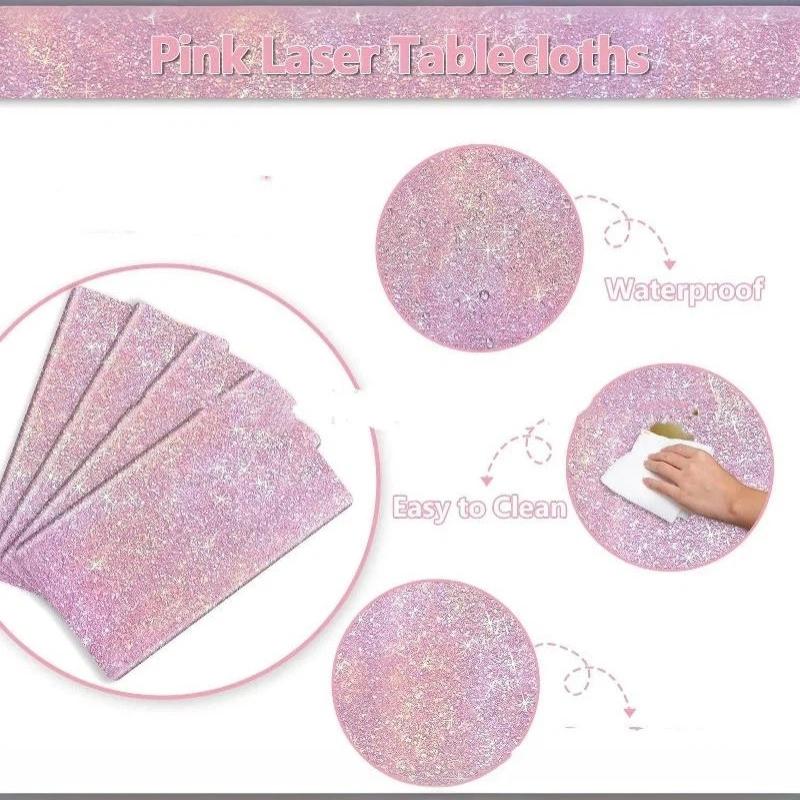 Iridescent Disposable Tablecloth Rainbow Laser Birthday Decoration Tablecloth For Bridal Wedding Party Supplies