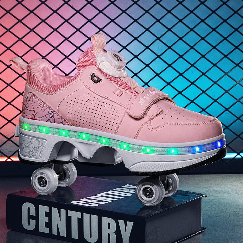 

Обувь Runaway от 6 до 15 лет Доминирующие роликовые коньки Детские деформационные коньки Четырехколесная автоматическая коллекция 40