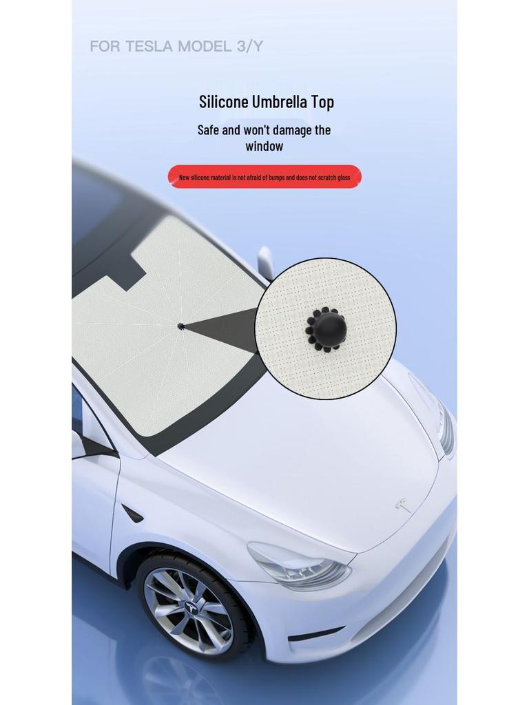 Tesla Model 3/Y Windshield Sunshade: Heat Insulating Sun Visor for Refreshed Model