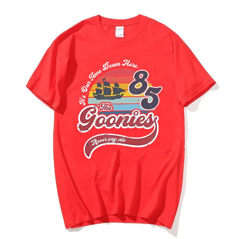 Funny Movie The Goonies Never Say Die T-shirt Skeleton Graphic Tshirt Unisex Women Fashion Oversized Streetwear Unisex Cotton Tees S
