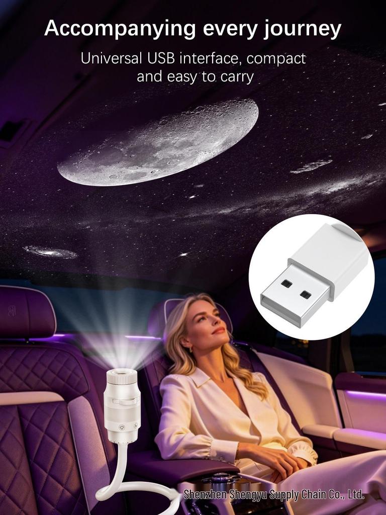 Starry Sky USB Projector: 13 Star Maps Night Light for Kids' Ceiling & Wall Decor