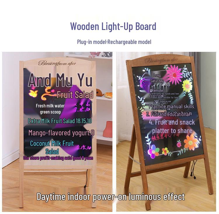 Zhao's LED Fluorescent Screen for Zheng Street Stall Advertising - Glowing Blackboard Sign for Night Markets
