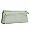 Double-Layer Transparent Pencil Case with Large Capacity for Students