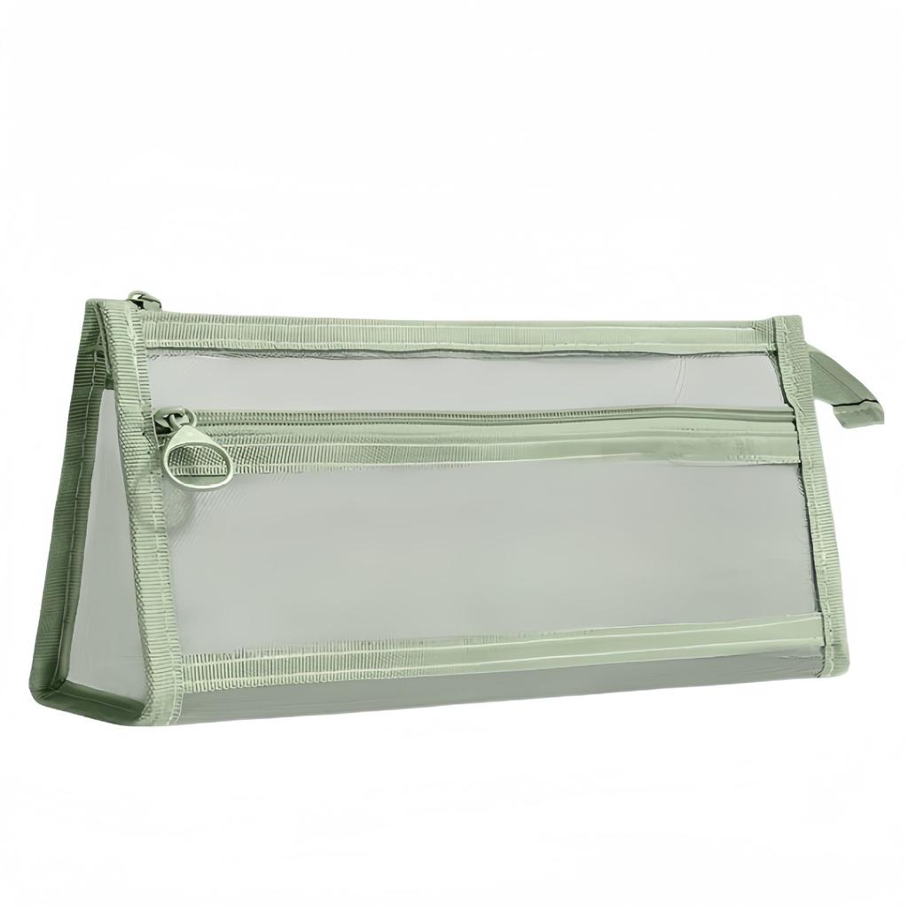 Double-Layer Transparent Pencil Case with Large Capacity for Students
