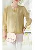 2026 New Arrival: Mom's Stylish Chinese-Style Blouse - Spring Outfit for Middle-aged & Elderly Women, Round Neck, Lightweight Fabric