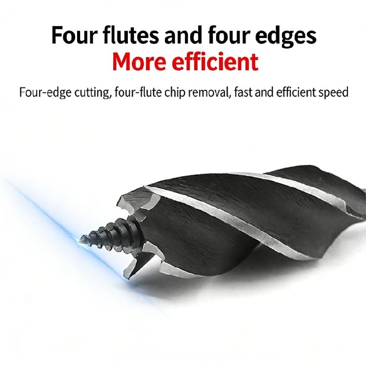 Long Lasting Alloy Steel Four Flute Four Edge Hole Saw Hex Shank Drill Bit Versatile Drilling Wood Plastic Applications