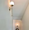 Vintage Brass Trumpet Glass Globe Wall Light – Mid Century Sconce