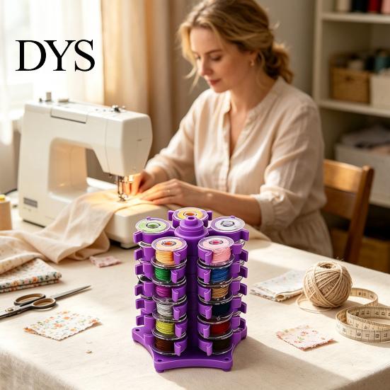 Sewing Craft Organizer Bobbin Holder Tower, Rotating Thread Organizer, Detachable Organization Supplies Clips, Tangle-free for Quilting Enthusiasts