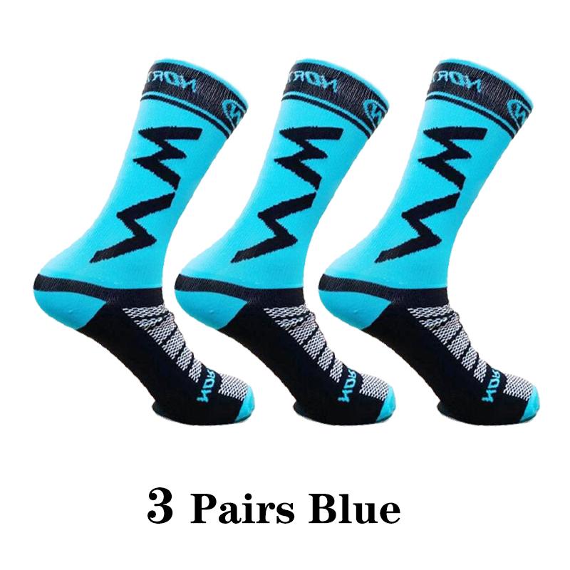 3 Pairs NW Cycling Socks Mens Outdoor Sports Running Socks Man Road Mid Tube Professional Breathable Climbing Mountain Bike Sock