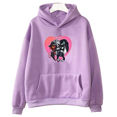 Kreslený potisk s kapucí Grafický potisk Harajuku Kawaii Mikina Dlouhý rukáv Pohodlné oblečení Měkká mikina
