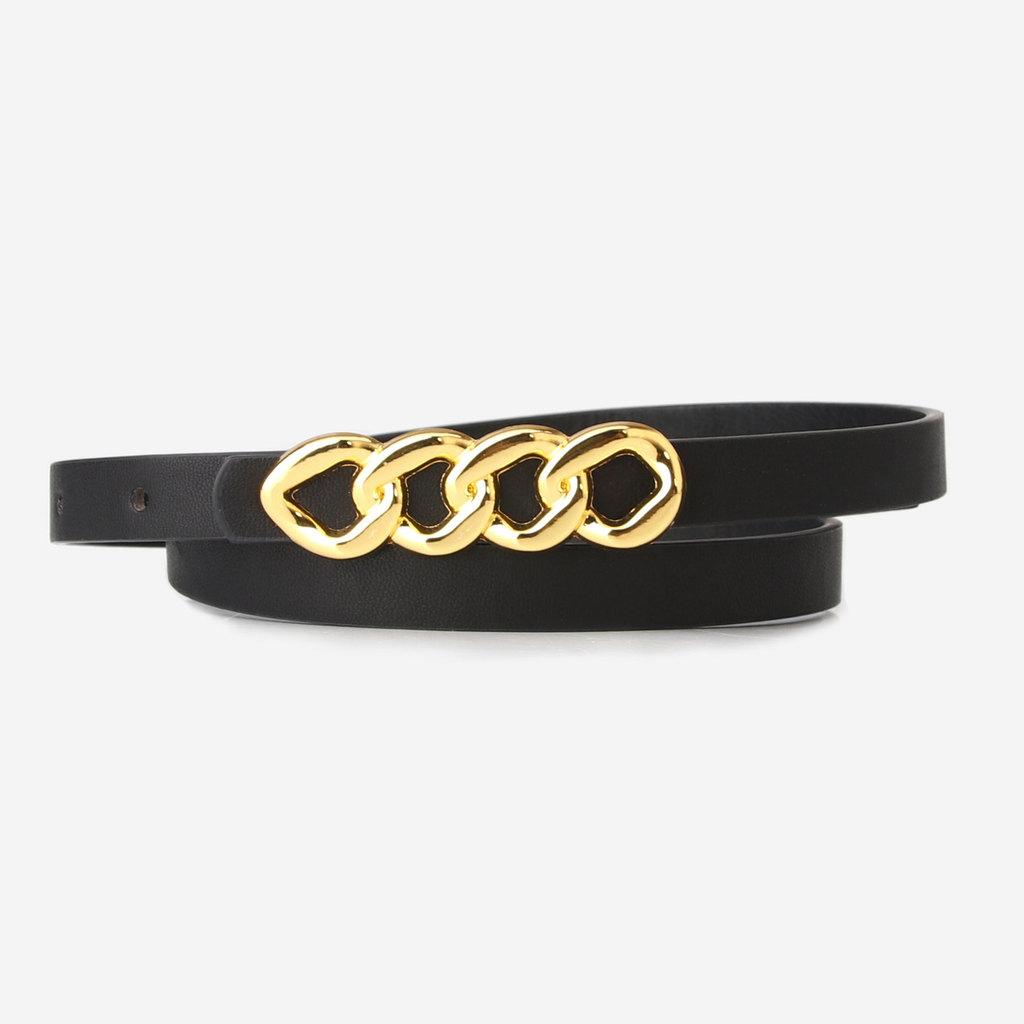 

Style Ladies Dress Belt With Metal Plate Buckle For Work And Leisure GoldBlack,95cm