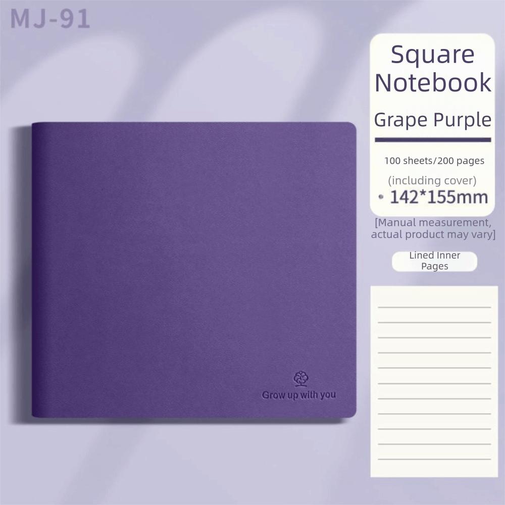 

PU Soft Cover Thick Notebook Candy Colors Notepad Book Square Notebook Office Students Supplies темно-фиолетового