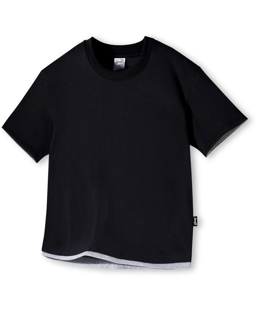Yosemiti Color Block Roll-Up Layered Short Sleeve Tee Yt-3Y31