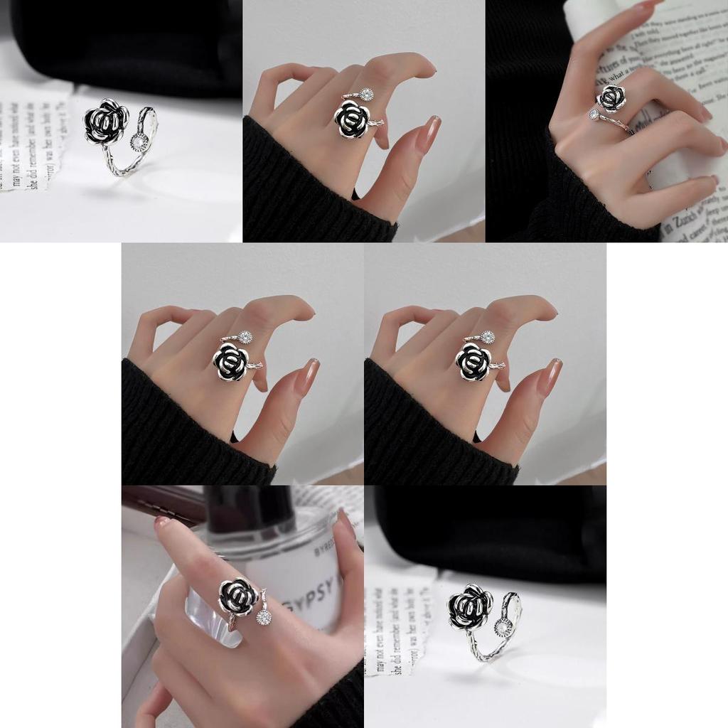 Einzigartiger Vintage Kamelienring für Damen Stilvolles Verstellbares Offener Finger Modeaccessoire