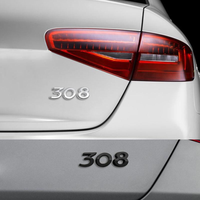 3D Premium ABS 308 Letters for 308 Car Fender Trunk Rear Bonnet Decal Emblem Badge Sticker