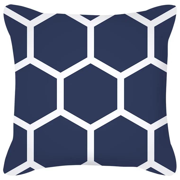 Pillowcase Navy Blue Geometric Pattern  Decorative  Home