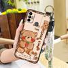 Silicone Anti-knock Phone Case For Tecno Spark 7/Spark7T Anti-dust Wrist Strap Cartoon Phone Holder Fashion Design Ring