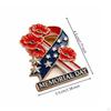 Memorial Day Pin Commemorative Patriotic Ribbon Enamel Brooch for Remembrance