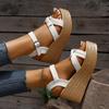 Fashion Bowtie Decor Wedges Sandals for Women Ankle Buckle Chunky Platform Sandals Woman Summer Elegant Thick Sole Women's Shoes