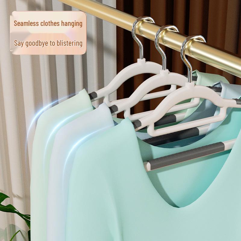 Non-Slip, No-Trace Adult Plastic Clothes Hanger - Double Rack for Drying and Storage