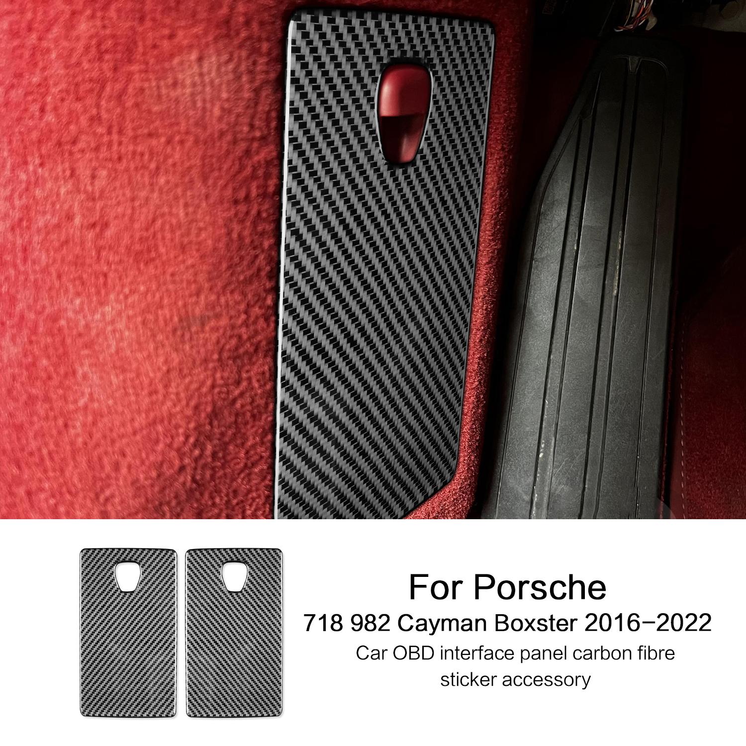 Per Porsche 718 982 Cayman Boxster T S GTS GT4 Spyder RS 2016-2022 Pannello Interfaccia OBD Auto Adesivo in Fibra di Carbonio Accessori