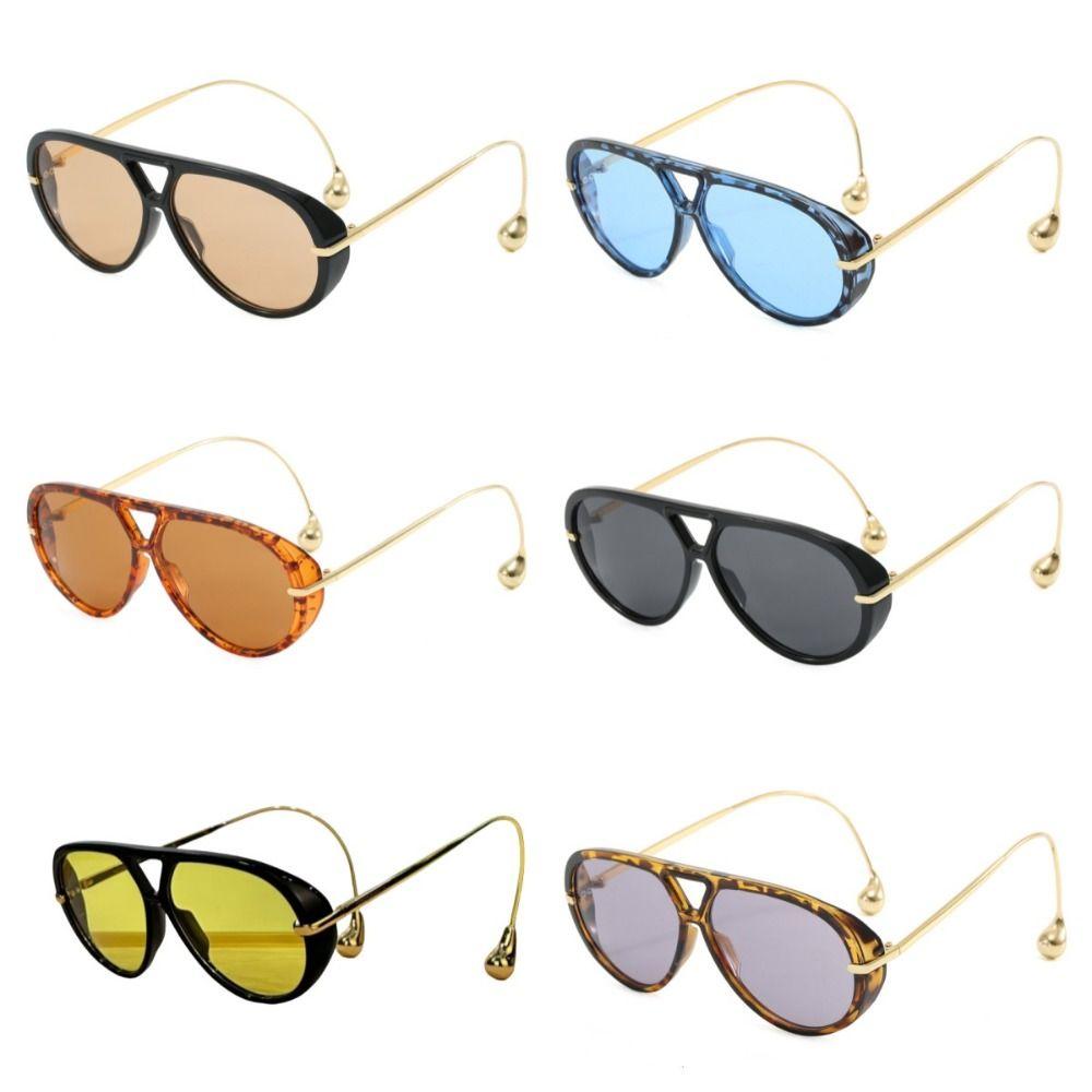 Anti-UV Women  Round  Sunglasses Trendy Oversized Shades Eyeglasses Retro Men Sun Glasses  Pilot