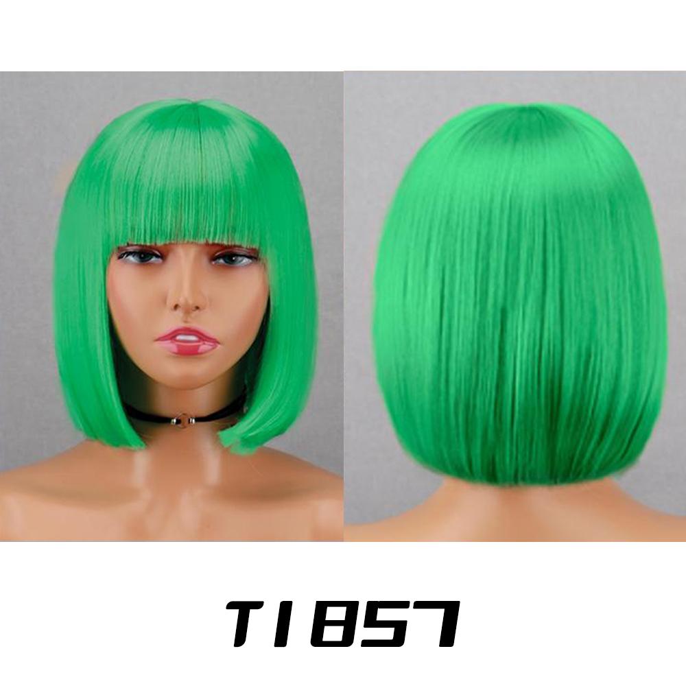 MISSQUEEN Synthetic Chic Bob Wig with Bangs Natural Straight Black Hair Elegant Shoulder-Length Cut Perfect For Women’s Fashion Accessories