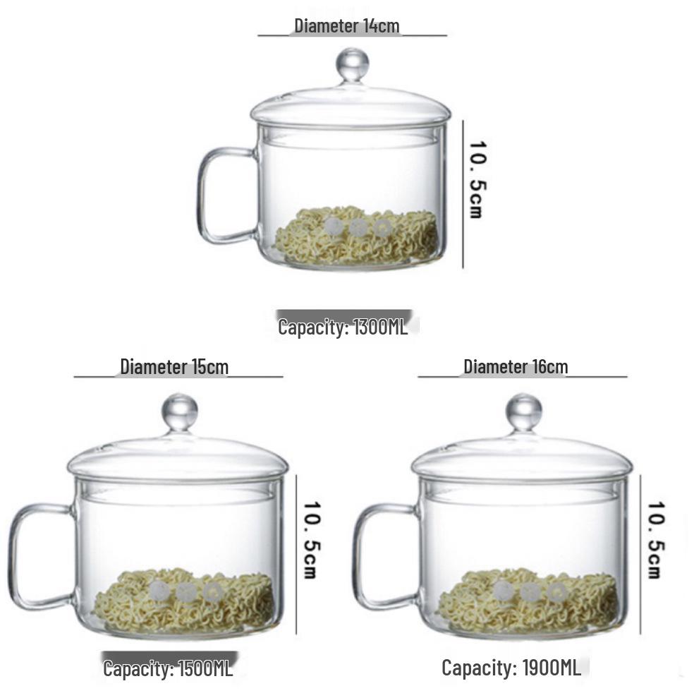 High-Temperature Resistant Large-Capacity Borosilicate Glass Pot for Steaming, Cooking, and Salads
