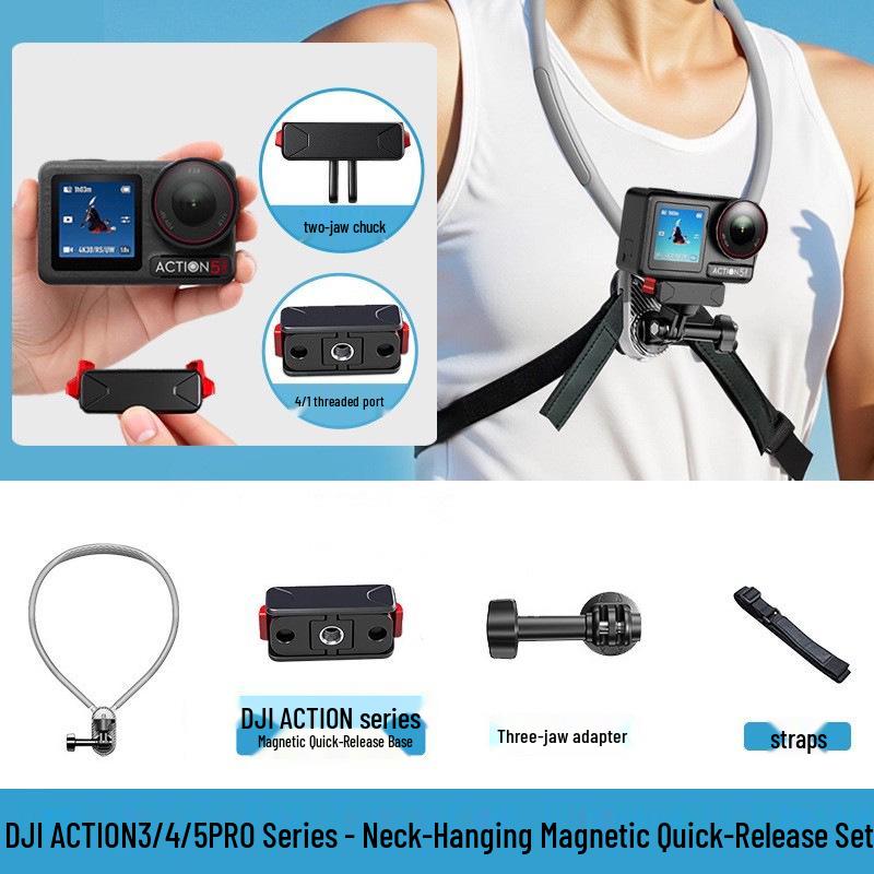 Magnetic Phone Neck Holder for Live Streaming: Shockproof, Anti-shake, Chest Mount for Cycling, First-Person View Shooting
