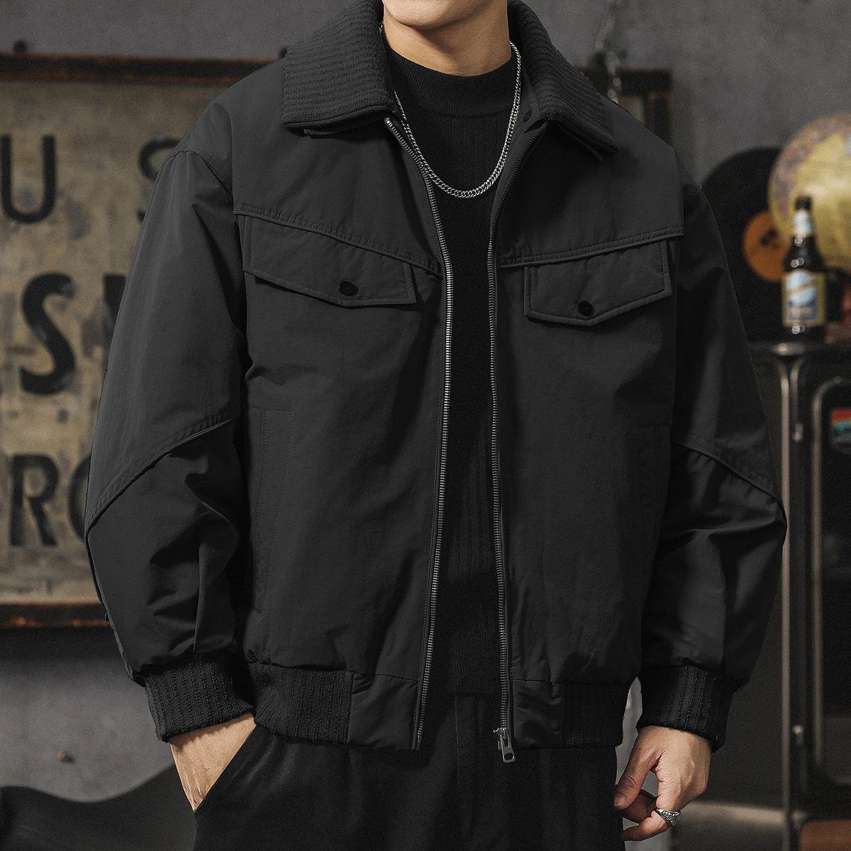 Men s Retro American Vintage Cotton Jacket - Winter Style, Warm & Thickened, Loose Fit XL 60-68kg