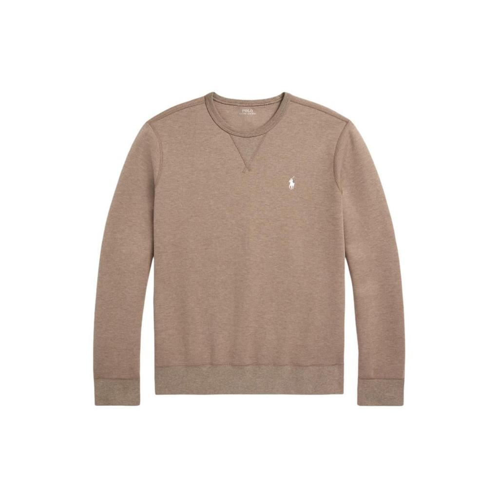 Polo Ralph Lauren Ss24 Solid Logo Pattern Embroidered Crew Neck Long Sleeve Sweatshirt Men Sweatshirt Dark-Gray-Brown MNPOKNI16823462-200