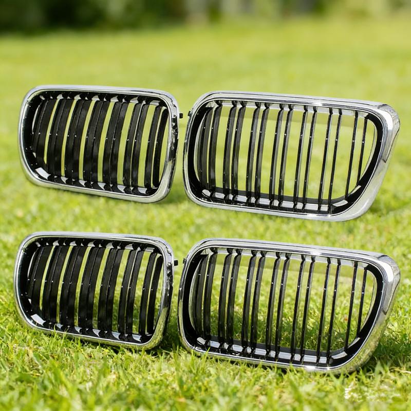 For BMW E36 3 Series 1997-1999 Car Grille Double Line Front Kidney ABS Front Hood Grill Black 51138195152 51138195151 Parts