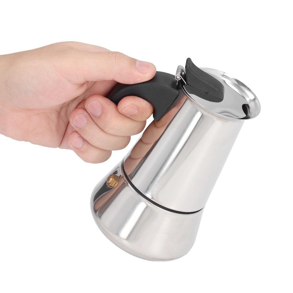 Large Capacity Moka Pot Stainless Steel Espresso Maker Classic Italian Coffee Maker Coffee Brewing