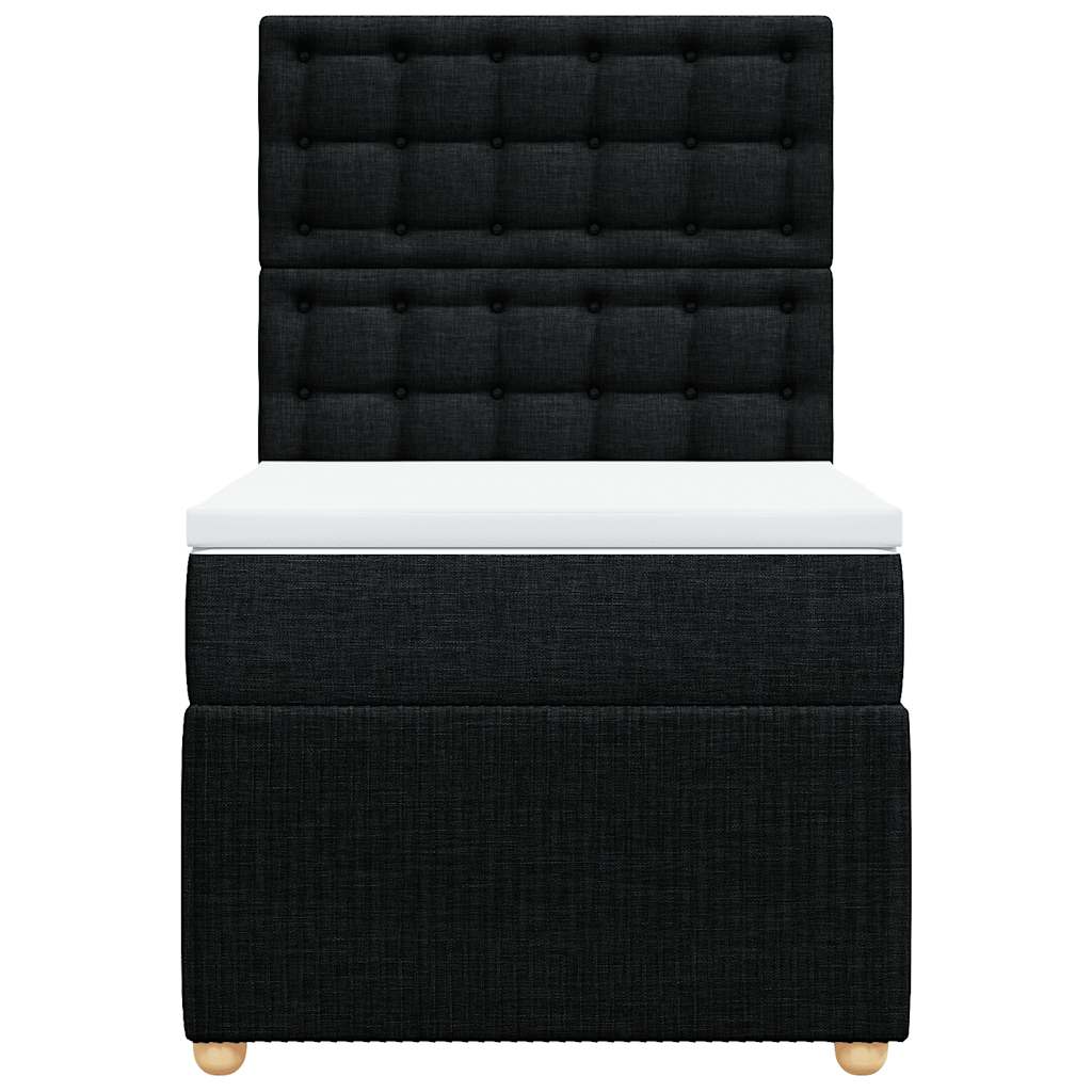 Boxspringbett mit Matratze Schwarz 80 x 200 cm Stoff