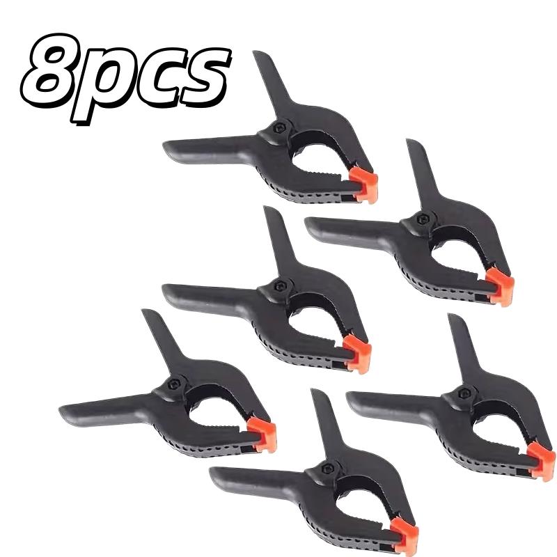 

8pcs Heavy-Duty Spring Clamps – 3 Wide Jaws, Non-Slip, for Wood/Metal/Photo Studio, Strong