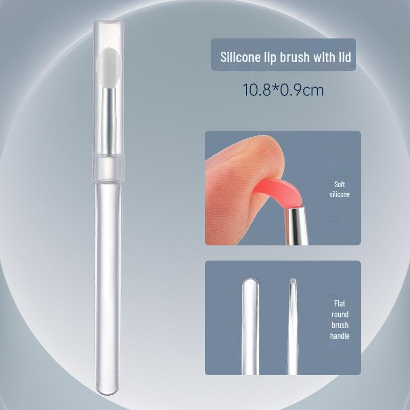 Silicone Lip Mask & Eyeshadow Brush with Lid - Dustproof & Multifunctional Makeup Tool