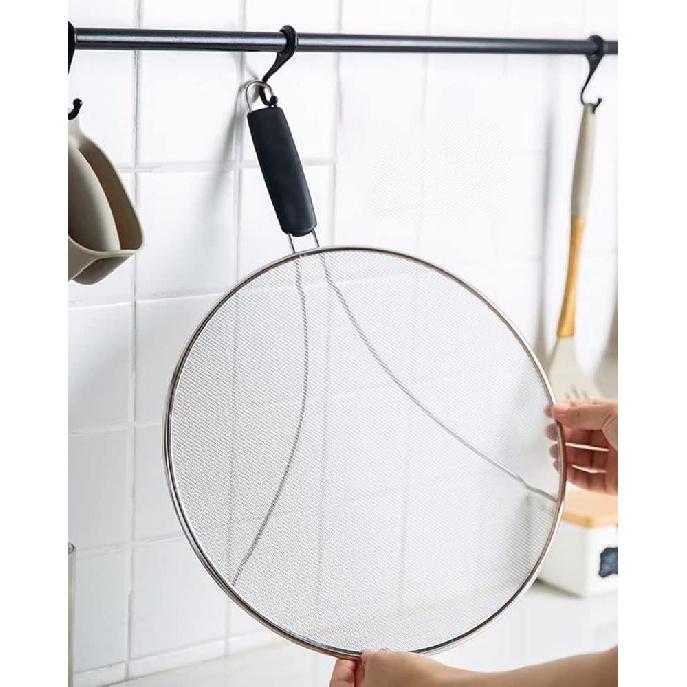 Large Splatter Screen for Frying Pan, 15 Inch Stainless Steel Grease Splatter Guard, Mesh Frying Screen Keeps Kitchen Clean and Protects Skin From