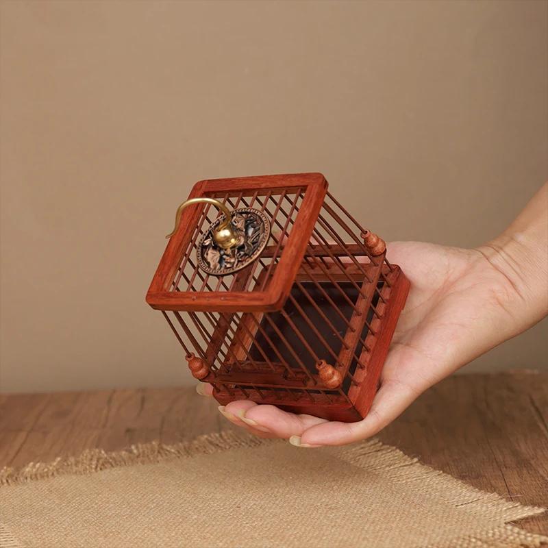 Sandalwood Trapezoidal Cage for Crickets Grasshoppers and Other Reptiles Practical Exquisite Solid Wood Unpainted Classic Cage