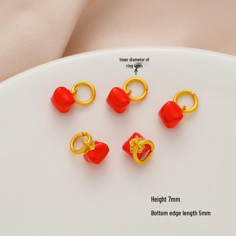 Ancient Gold Chinese Good Luck Health Charm Pendant Bracelet Necklace