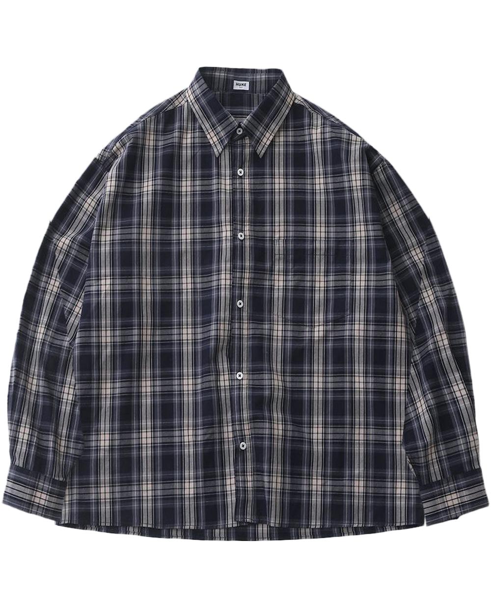 Hook Vintage Washed Navy Check Shirt L