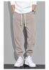 Fleece tied feet casual pants men's autumn and winter thickened men's casual sports pants Korean version loose nine-point pants