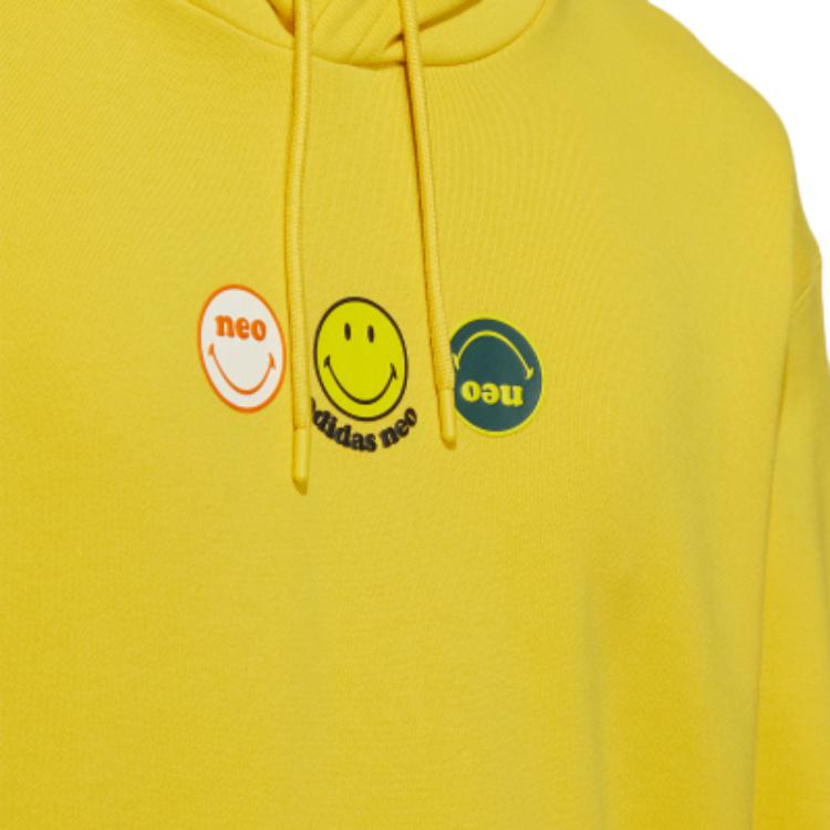 Adidas Neo X Smiley Collaboration Casual Printed Hoodie Men Hoodies Yellow HB7410