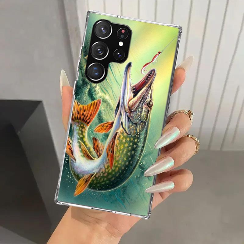 

Offshore Angling Fishing Fish Rod Phone Case for Samsung Galaxy S25 S24 S23 Ultra S22 S21 Plus S20 FE S10 + S10E S25U Soft Print Samsung S25