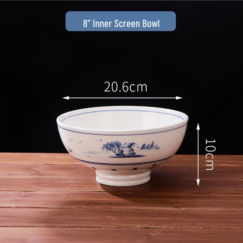 Large High-Footed Ceramic Soup & Noodle Bowl