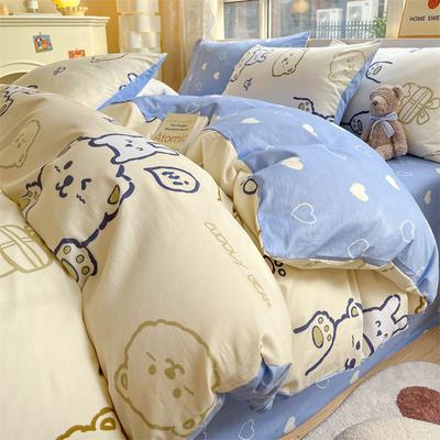 Four-piece Pure Cotton Four-piece Set, Pure Cotton, Fresh and Thickened Duvet Cover