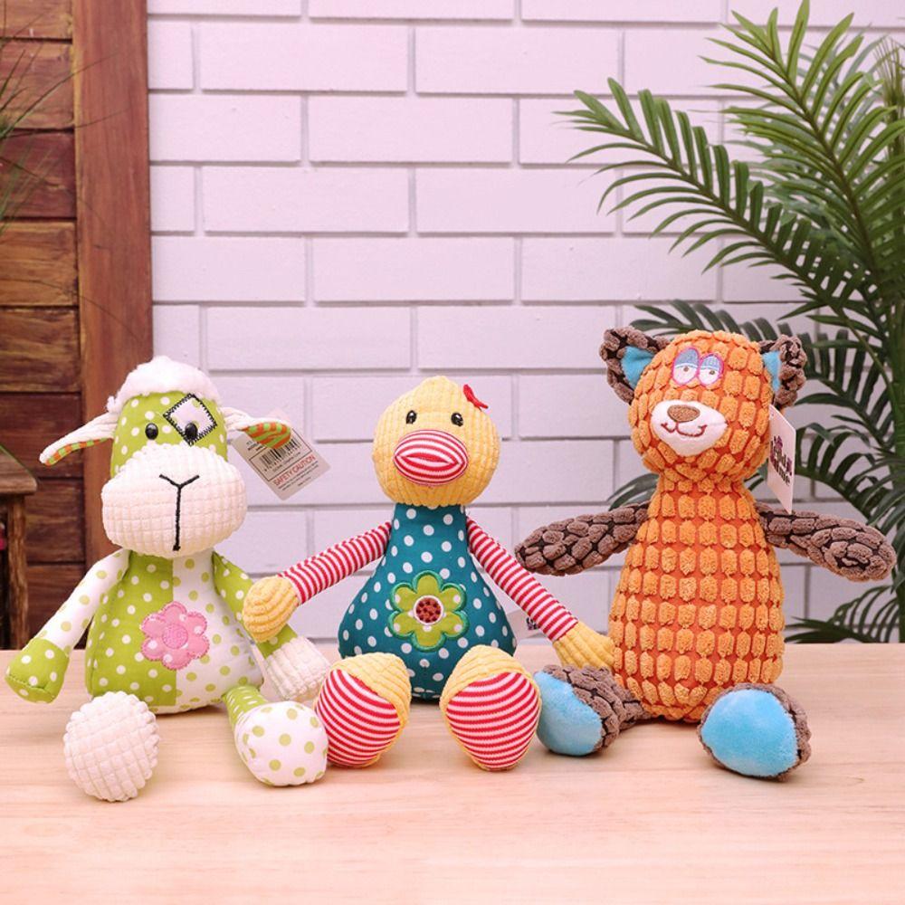 

PP Cotton Animal Baby Appease Doll Dog Sheep Stuffed Animal Plushie Toys Home Party Decor Style D