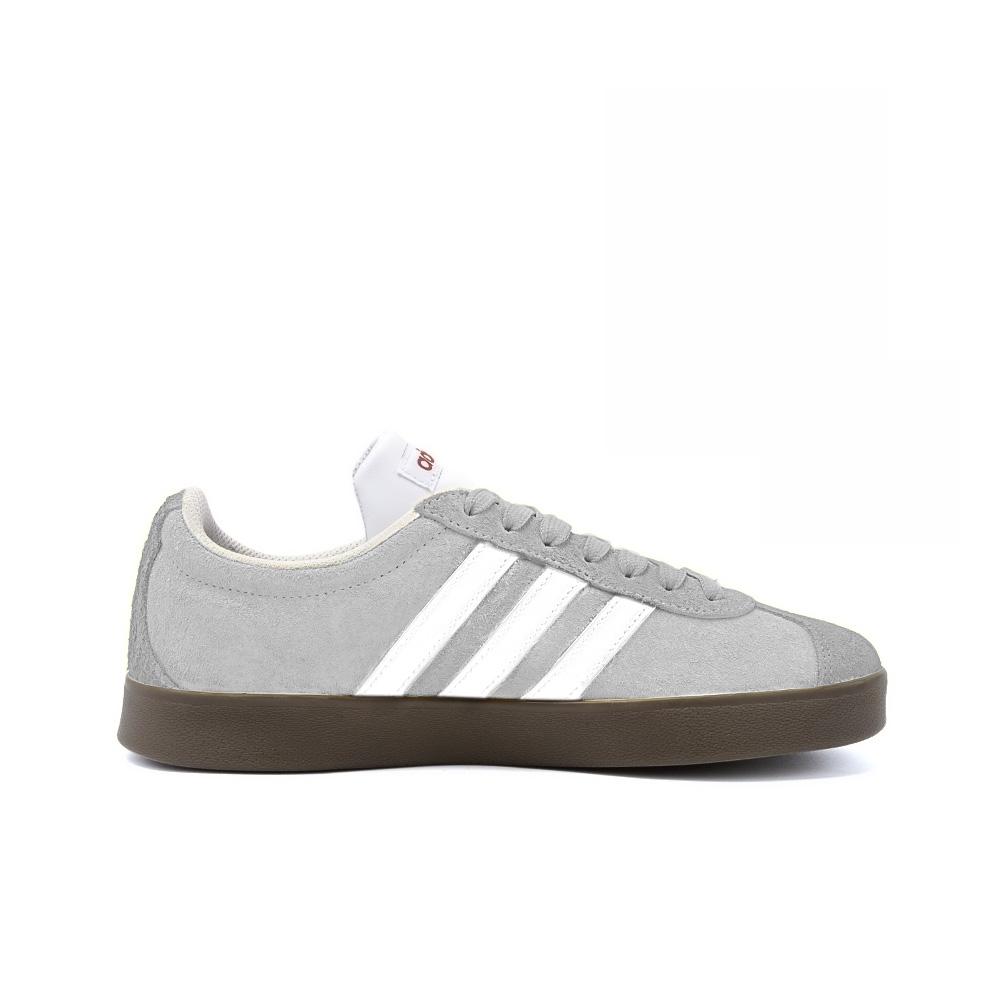 Adidas Neo Vl Court Half Stringed Curved Moon, Amber Leather Low top Skateboard Shoes Unisex Gray HQ1802(Team189-)