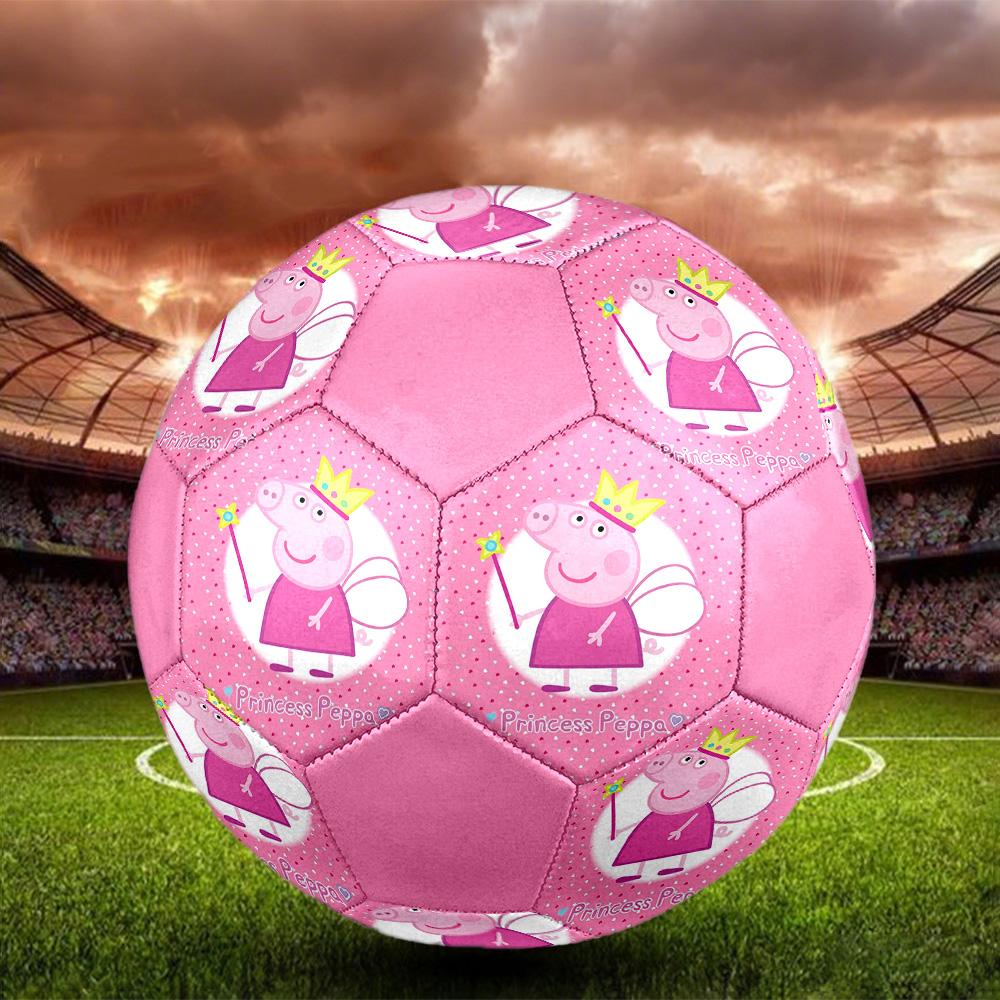 Pink Pig Cartoon Indoor Soccer Ball Colorful All Ages Size 5 Machine Stitched PVC Competition Ready Durable High-Bounce
