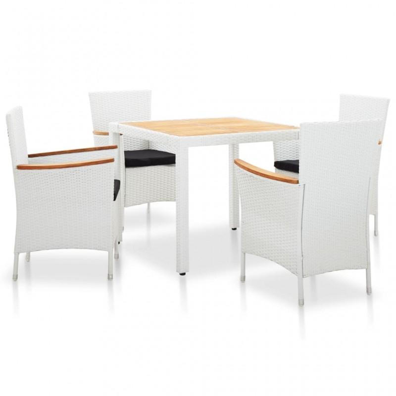 Day and Night - Day and Night Garden Dining Set 5 Pieces White Synthetic Rattan