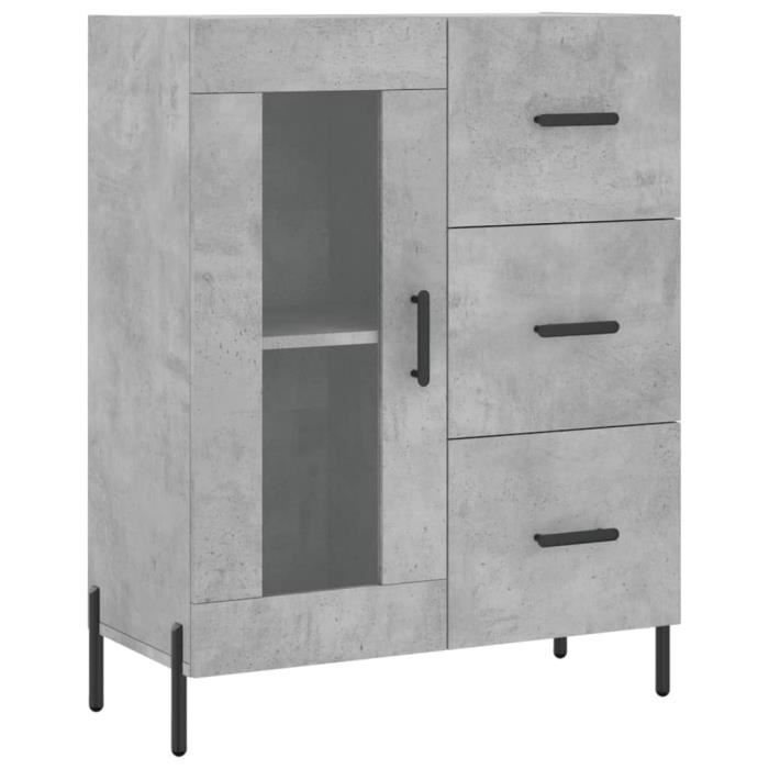 VidaXL Buffet gris béton 69,5x34x90 cm bois d'ingénierie 828056
